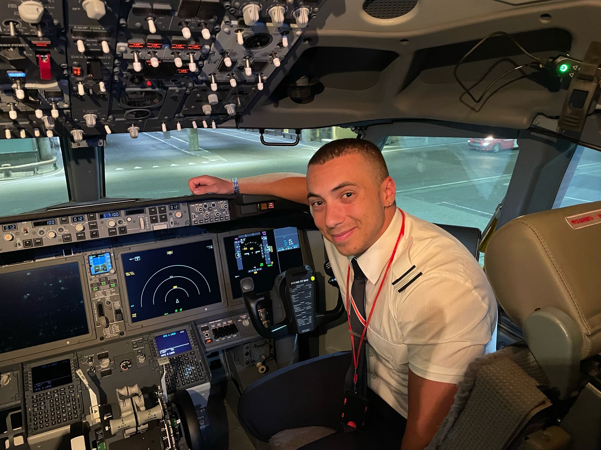 Dean in Norwegian cockpit