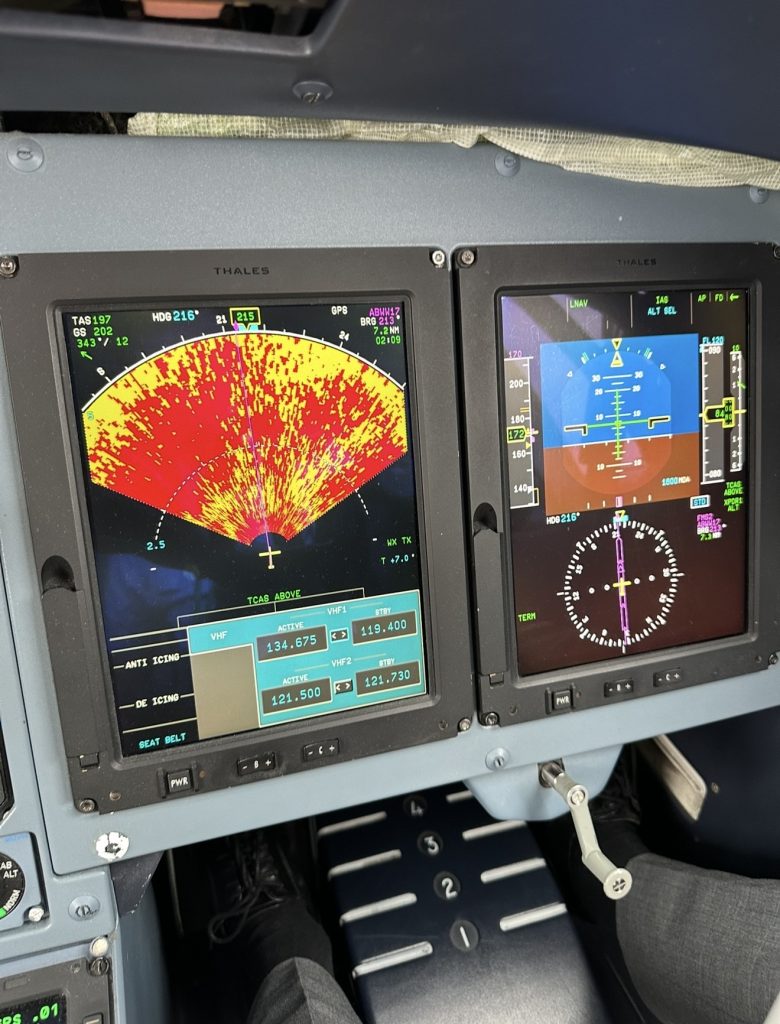 William Hagman in the cockpit at Braathens