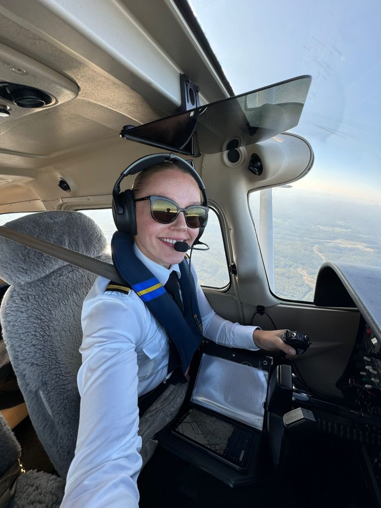 Woman in Cessna 172