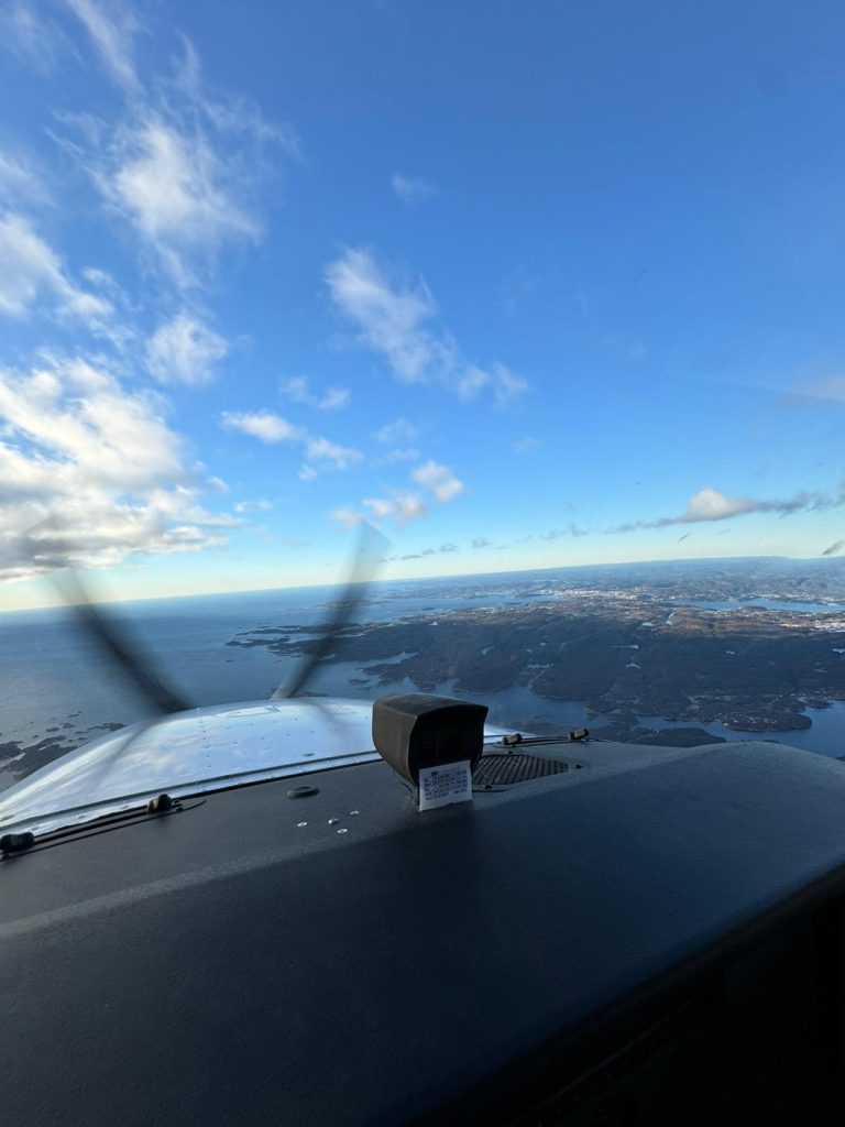 Cessna in the air